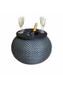 COOTAB Cooler Table, Beistelltisch &raquo;Beistelltisch mit Acryl-K&uuml;hler Milano 40 cm&laquo; 1 Stk. tlg., Anthrazit/Schwarz, B/H/T: 55 cm x 40 cm, Anthrazit/