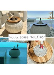 COOTAB Cooler Table, Beistelltisch &raquo;Beistelltisch mit Edelstahl-K&uuml;hler Milano 40 cm&laquo; 1 Stk. tlg., Anthrazit/Champagner,