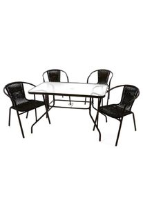 Vcm, Garten-Essgruppe &raquo;5-tlg. Set Gartenm&ouml;bel Sitzgruppe Tisch Stuhl&laquo;, Braun +, Obermaterial: 100% Metall MT., Braun +