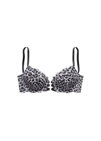 Lascana, Push-up-BH in aufregender Leo-Optik, sexy Dessous, leo-silberfarben, Cup AA, 90 - Cup AA, Push-up-BH