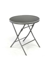 Vcm, Gartentisch &raquo;Bistro Tisch mit Glasplatte, klappbar&laquo;, Schwarz, Schwarz