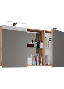 Vcm, Badspiegel &raquo;Breiter Spiegelschrank Spiegel Budasi mit Ablage&laquo;, Honig-Eiche, Honig-Eiche