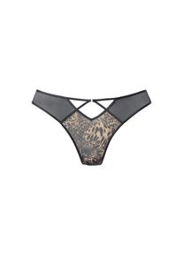 Lascana, Damen, String aus dezent transparentem Leo-Mesh mit Cut-Out, sexy Dessous, leo bedruckt, 48/50, leo bedruckt, Sexy String mit Cut-Out und 