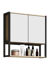 Vcm, Badspiegel &raquo;Holz Metall Spiegelschrank Spiegel Edino 60x60&laquo;, Honig-Eiche, Honig-Eiche