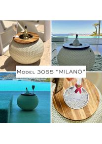 COOTAB Cooler Table, Beistelltisch &raquo;Beistelltisch mit Acryl-K&uuml;hler Milano 40 cm&laquo; 1 Stk. tlg., Anthrazit/Champagner,