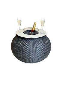 COOTAB Cooler Table, Beistelltisch &raquo;Beistelltisch mit Acryl-K&uuml;hler Milano 40 cm&laquo; 1 Stk. tlg., Anthrazit/Champagner, B/H/T: 55 cm x 40 cm, Anthrazit/