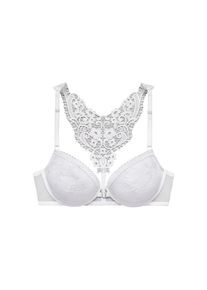 Lascana, Push-up-BH mit h&uuml;bschem Stickereimotiv im R&uuml;cken, sexy Dessous, wei&szlig;, Cup E, 75 - Cup E, Push-up-BH