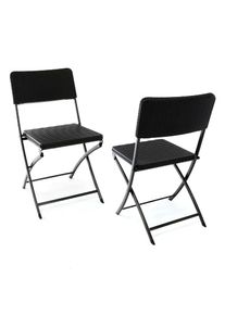 Vcm, Gartentisch &raquo;Klappstuhl Rattan-Optik&laquo;, Schwarz, Schwarz