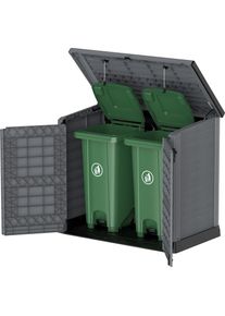 Vcm, Ger&auml;tehaus &raquo;StoreAway M&uuml;lltonnenbox Gartenhaus 1200 L&laquo;, Grau, Grau