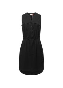 Ragwear, Damen, Blusenkleid &raquo;Blusenkleid Roisin&laquo;, Black23, N-Gr, XXL -N-Gr, Black23, &Auml;rmelloses Kleid mit Knopfleiste und Bindeband von Ragwear
