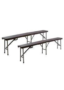 Vcm, Gartentisch &raquo;2er Set Klappbank Campingbank 180 cm braun&laquo;, Braun, Braun