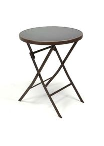 Vcm, Gartentisch &raquo;Bistro Tisch mit Glasplatte, klappbar&laquo;, Braun, Braun