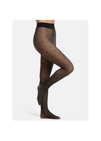 Camano, Damen, Thermostrumpfhose &raquo;comfort&laquo; 80 1er Pack, Baumwollzwickel, komfortabel, kuschelig, black hearts, 36, black hearts, THIGHTS mit weichen 