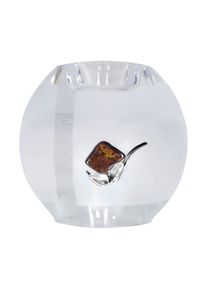 OSTSEE-SCHMUCK, Dekovase &raquo;- Erika - Glas - Bernstein&laquo;, 12 cm, 12 cm