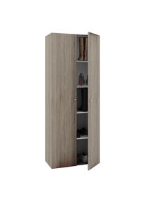 Vcm, Schuhschrank &raquo; Holz Schrank Ma&szlig;e B. 70 x H. 178 x T. 40 cm 5 F&auml;cher Allzweckschrank Schuhschrank mit zwei Drehtt&uuml;ren &iquest; Vandol&laquo; 1 Stk. tlg., 