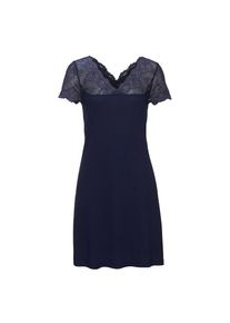 Lascana, Damen, Nachthemd mit Spitzendetails, nachtblau, N-Gr, 32/34 -N-Gr, nachtblau, Verf&uuml;hrerisches Nachthemd mit kurzen &Auml;rmeln