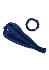 AILORIA, Damen, Diadem &raquo;Set Headband und Scrunchie S aus Seide SOYEUX & DOUX&laquo;, blau, blau, Aus 100% hochwertiger Maulbeerseide
