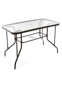 Vcm, Gartentisch &raquo;Stahltisch mit Glasplatte und Schirmst&auml;nderloch&laquo;, Braun, Braun