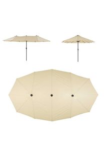 Vcm, Sonnenschirm &raquo;XXL Doppelsonnenschirm Creme mit Kurbel&laquo;, Creme, Obermaterial: 100% Sonstiges Material (Ananasfaser) AM_PF ., Creme