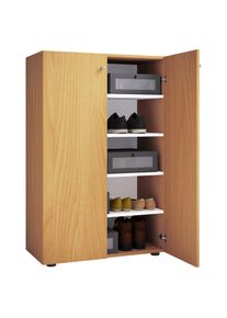 Vcm, Schuhschrank &raquo; Holz-Schuhschrank Ma&szlig;e: H. 110 x B. 70 x T. 39 cm Allzweckschrank 5 F&auml;cher 2 Dreht&uuml;ren&iquest; Lona&laquo; 1 Stk. tlg., Buche, Obermaterial: 