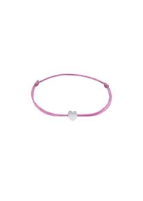 Elli, Damen, Armkette &raquo;Armband Herz Liebe Textilband Trend 925 Silber&laquo;, Silber, Silber, Stylisches Textilarmband mit Herz f&uuml;r Damen