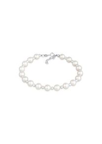 NENALINA, Damen, Armkette &raquo;Armband Synthetische Perlen Klassisch Rund 925 Silber&laquo;, Silber, Silber, Perlenarmband schlicht-elegant f&uuml;r Damen