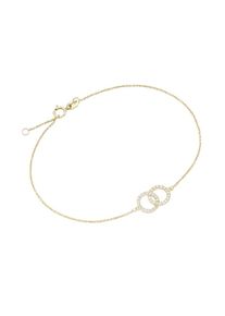 Luigi Merano, Damen, Armband &raquo;Armband Mittelteil zwei verschlungene Ringe mit Zirkonia, Gold 375&laquo;, Gold, Gold, 375 Gelgbold