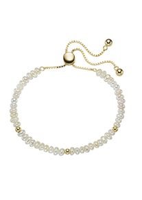 Smart Jewel, Damen, Armband &raquo;Armband mit S&uuml;&szlig;wasserperlen, Silber 925&laquo;, Weiss, Weiss, Silber 925 vergoldet