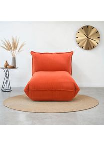DOMO collection, Sessel &raquo;Nantes Loungesessel, Wohlf&uuml;hlsessel mit 360&deg; Drehfunktion&laquo; hochwertig gepolstert mit Federkern, Struktur weich, orange, 