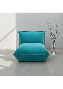 DOMO collection, Sessel &raquo;Nantes Loungesessel, Wohlf&uuml;hlsessel mit 360&deg; Drehfunktion&laquo; hochwertig gepolstert mit Federkern, Struktur weich, t&uuml;rkis, 