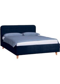 Tom Tailor HOME, Polsterbett &raquo;NORDIC BED&laquo; mit Knopfheftung im Kopfteil, F&uuml;&szlig;e Buche natur, indigo TSV 6, Liegefl&auml;che L&auml;nge Breite: 200 cm x 200 cm -