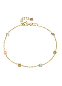 Smart Jewel, Damen, Armband &raquo;Armband mit farbigen Zirkonia-Steinen, vergoldet, Silber 925&laquo;, mehrfarbig, mehrfarbig, 925 Sterling Silber vergoldet