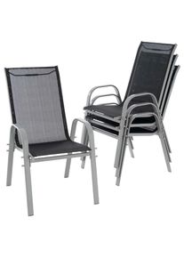 Vcm, Gartenstuhl &raquo;4er Stapelstuhl Gartenstuhl Outdoor Stuhl Garten&laquo; () 4 Stk., Schwarz, Obermaterial: 100% Metall MT., B/H/T: 55 cm, Schwarz