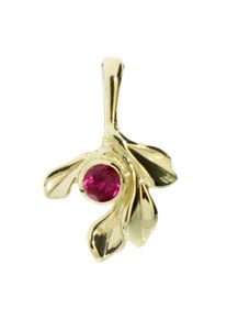 OSTSEE-SCHMUCK, Damen, Kettenanh&auml;nger &raquo;- Bl&uuml;te - Gold 333/000 - Rubin&laquo; (), Gold 333-goldfarben-gelb, Gold 333-goldfarben-gelb, sch&ouml;ner Anh&auml;nger aus 