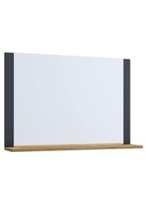 Vcm, Badspiegel &raquo;Badspiegel Wandspiegel Bad Spiegel Lendas 55x80 cm&laquo;, Anthrazit / Honig-Eiche, Anthrazit / Honig-Eiche