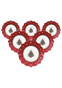 Villeroy & Boch Villeroy & Boch, Fr&uuml;hst&uuml;cksteller &raquo;Fr&uuml;hst&uuml;cksteller Toy's Deligth &oslash; 24, 5 cm 6er Set rot&laquo;, rot, rot