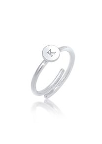 Elli, Damen, Silberring &raquo;Ring Verstellbar Initiale Kreis 925 Sterling Silber&laquo;, Silber, Silber, Buchstaben Ring f&uuml;r Frauen