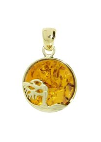 OSTSEE-SCHMUCK, Damen, Kettenanh&auml;nger &raquo;- Windfl&uuml;chter 16 mm - Gold 585/000 - Bernstein&laquo; (), Gold 585-goldfarben-gelb, Gold 585-goldfarben-gelb, 