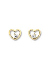 ONE ELEMENT, Damen, Paar Ohrstecker &raquo;Zirkonia Herz Ohrringe Ohrstecker aus 333 Gelbgold&laquo;, gold, gold, mit Liebe gefertigt aus 333 Gelbgold