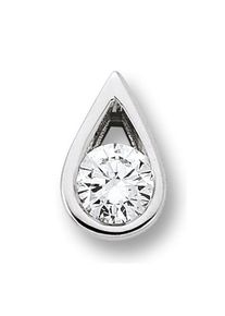 ONE ELEMENT, Damen, Kettenanh&auml;nger &raquo;0.1 ct Diamant Brillant Tropfen Anh&auml;nger aus 585 Wei&szlig;gold&laquo; (), silber, silber, mit Liebe gefertigt aus 585 