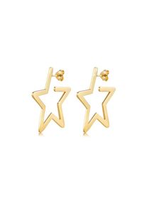 Elli, Damen, Paar Creolen &raquo;Ohrringe Creolen Stern Astro Filigran 925 Silber&laquo;, Gold, Gold, Himmlische Creolen f&uuml;r Frauen