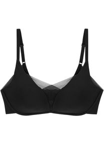 Triumph, Damen, B&uuml;gelloser BH &raquo;Shape Smart P&laquo; gl&auml;ttend, wattiert, tiefer V-Ausschnitt, formend, BLACK, 1 - N-Gr, Damen-BH ohne B&uuml;gel von Triumph