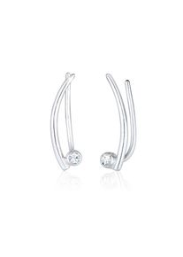 Elli, Damen, Paar Ohrstecker &raquo;Ohrringe Ear Climber Wei&szlig; 925 Sterling Silber, mit Kristallen von Swarovski &laquo;, Silber, Silber, Ohrstecker f&uuml;r Damen mit 
