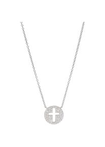 Smart Jewel, Damen, Collier &raquo;Collier Mittelteil rund mit Zirkonia, Silber 925&laquo;, Silber, Silber, 925 Sterling Silber rhodiniert