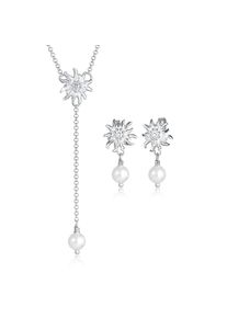 Elli, Damen, Ohrring und Ketten Set &raquo;Schmuckset Schmuckset Tracht Edelweiss Perle Set 925 Silber&laquo; (), Silber, Silber, Perfektes Trachten Schmuck-Set 
