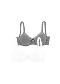 Petite Fleur, B&uuml;gel-BH Packung, 2 St&uuml;ck, mit zarter Jacquardspitze, schwarz+wei&szlig;, 85 - Cup B