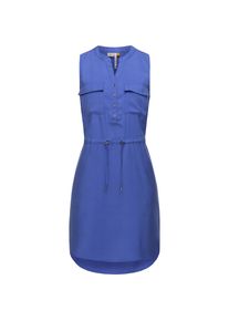 Ragwear, Damen, Blusenkleid &raquo;Blusenkleid Roissin&laquo;, Web Blue, N-Gr, XL -N-Gr, Web Blue, &Auml;rmelloses Kleid mit Knopfleiste und Bindeband von Ragwear