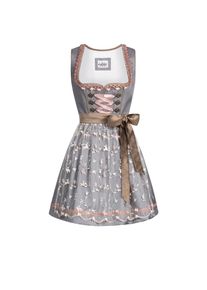 N&uuml;bler N&uuml;bler, Damen, Dirndl &raquo;Mini Dirndl Jasmin&laquo;, Grau, EURO, 40 - EURO, Grau, Festliches Dirndl, Herzausschnitt, gebl&uuml;mte Sch&uuml;rze, Trachtenmode