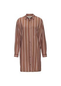 Lascana, Damen, Nachthemd Brusttasche mit klassischem Hemdkragen, braun gestreift, N-Gr, 36/38 -N-Gr, braun gestreift, Klassisch geschnittenes 