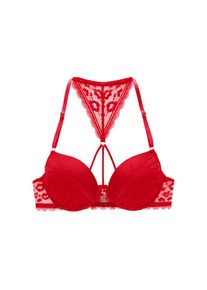 Vivance, Push-up-BH mit Spitze in Leo-Optik mit Neckholder-Tr&auml;ger, Dessous, rot, Cup B, 70 -Cup B, Push-up-BH